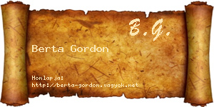 Berta Gordon névjegykártya